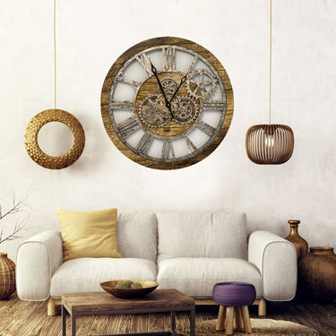 AMERICA LINE WALL CLOCK ROUND 24 INCH GOLD ANTIQUE
