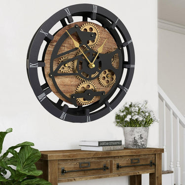 MANTEL/WALL CLOCK 16 INCH (HYBRID) VINTAGE BROWN