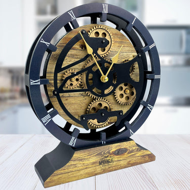 DESK-WALL CLOCK 10 INCH GOLD ANTIQUE