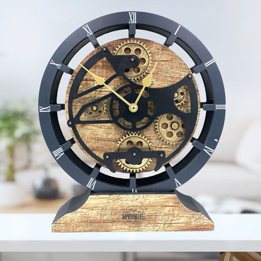 DESK-WALL CLOCK 10 INCH VINTAGE BROWN