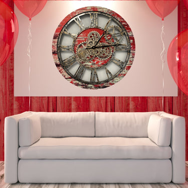 WALL CLOCK 24 INCH RED LAVA