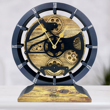 DESK-WALL CLOCK 10 INCH GOLD ANTIQUE