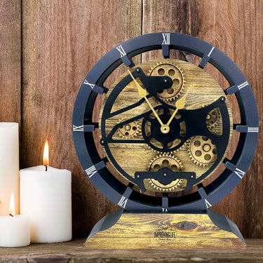 DESK-WALL CLOCK 10 INCH GOLD ANTIQUE