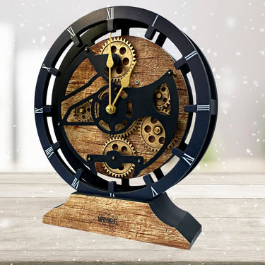 DESK-WALL CLOCK 10 INCH VINTAGE BROWN