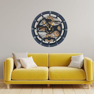 CANADA LINE MANTEL CLOCK ROUND (HYBRID WALL) 16 INCH GREY&WHITE