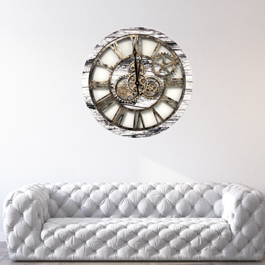 WALL CLOCK 24 INCH GREY & WHITE