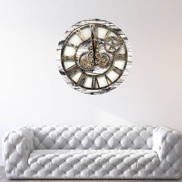 AMERICA LINE WALL CLOCK ROUND 24 INCH GREY & WHITE