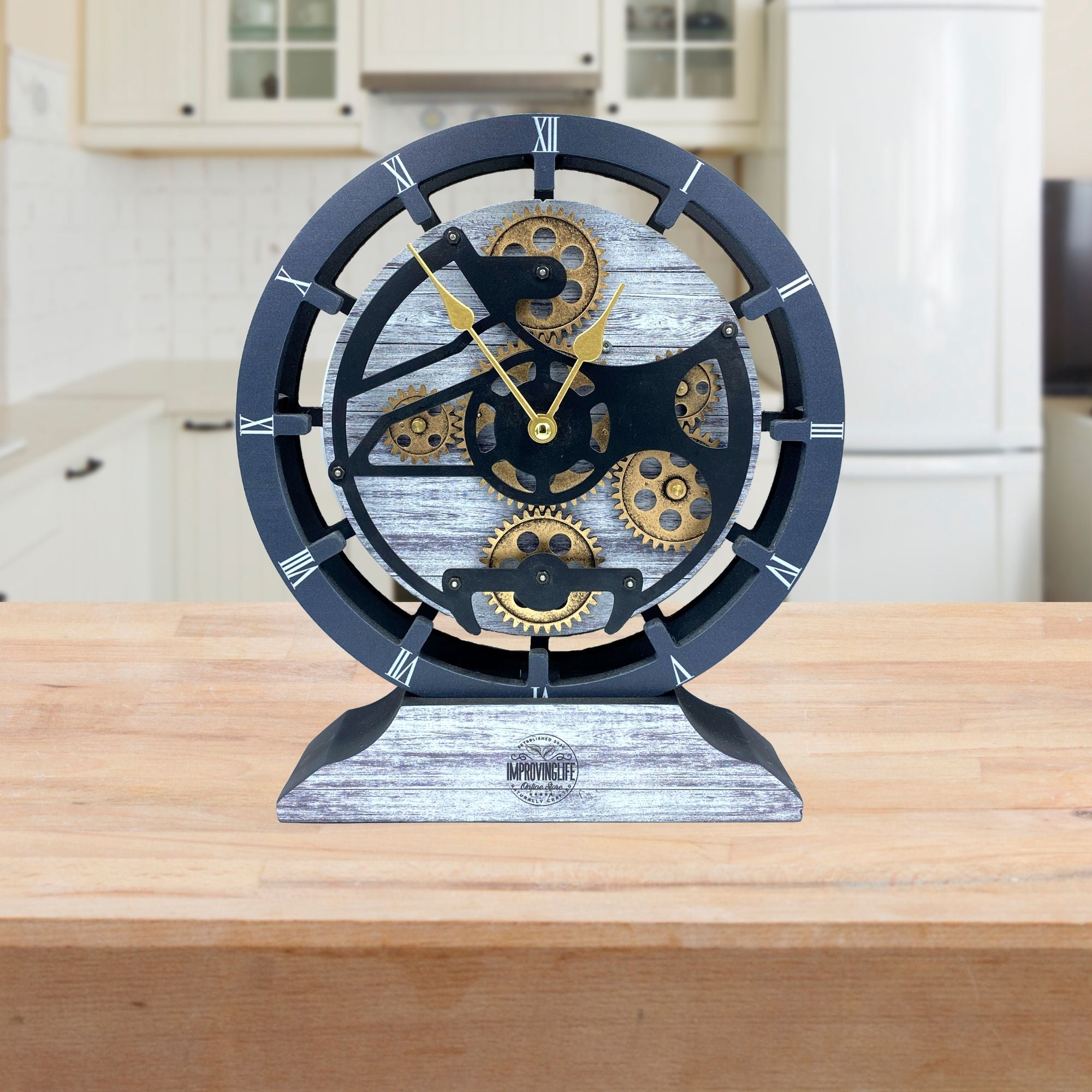 CANADA LINE DESK-WALL CLOCK 10 INCH SILVER GREY – The Gears Clock