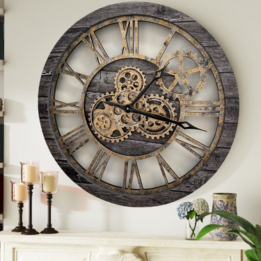WALL CLOCK 24 INCH CARBON GREY
