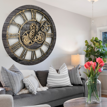 WALL CLOCK 24 INCH CARBON GREY