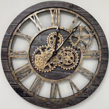 WALL CLOCK 24 INCH CARBON GREY