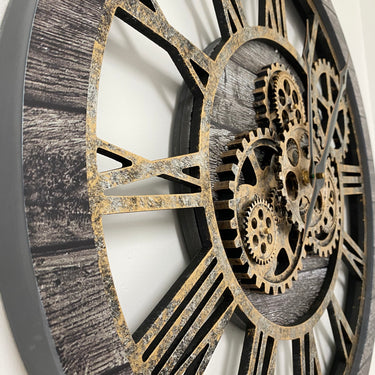 WALL CLOCK 24 INCH CARBON GREY