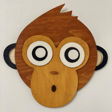 WALL WOOD SCULPTURE ANIMAL MONKEY