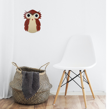 WALL WOOD SCULPTURE ANIMAL OWL