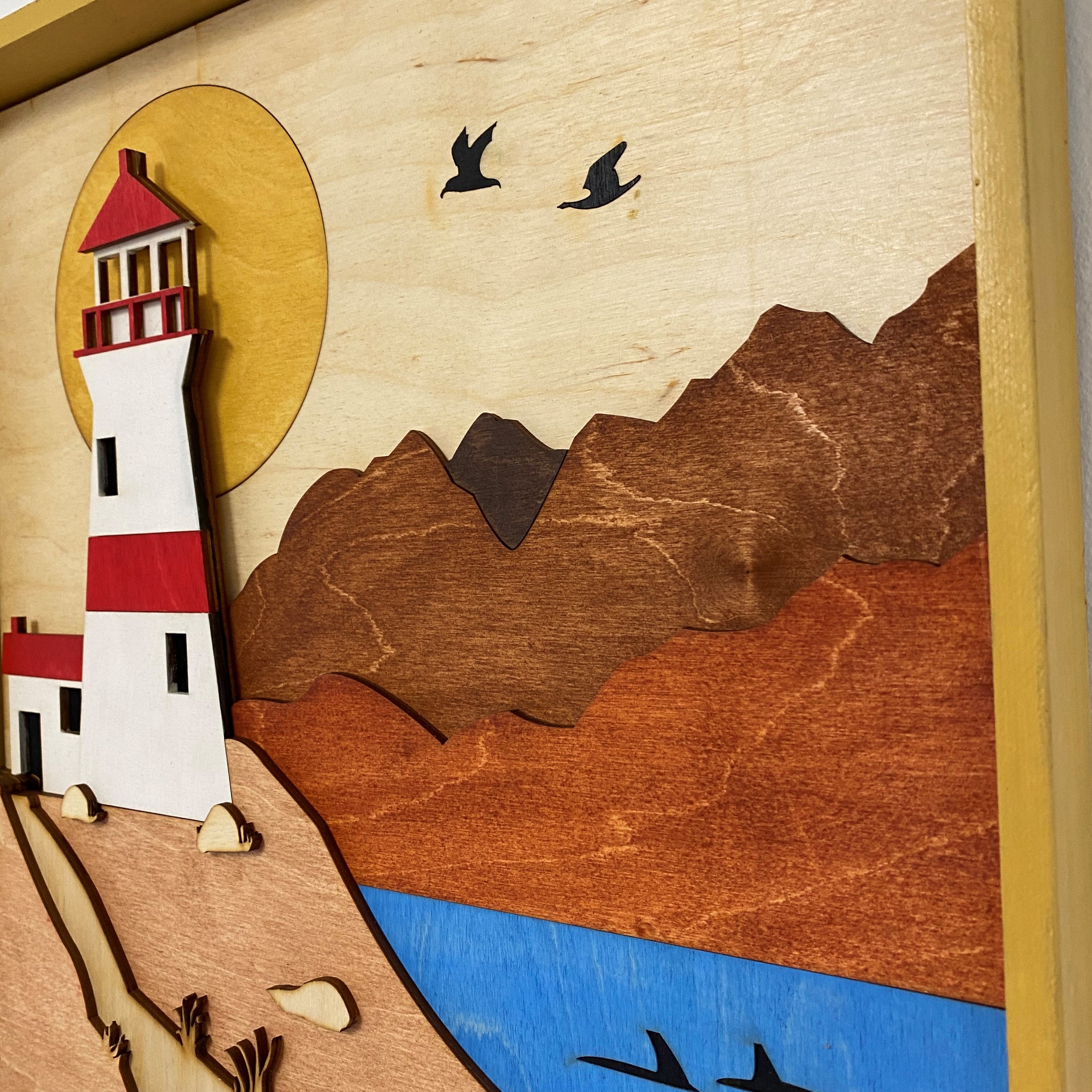 WALL ART LIGHTHOUSE ON THE CLIFF