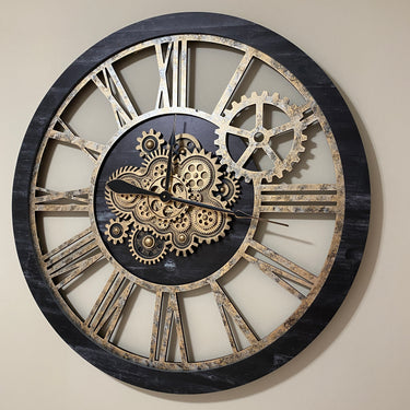 WALL CLOCK 36 INCH VINTAGE BLACK