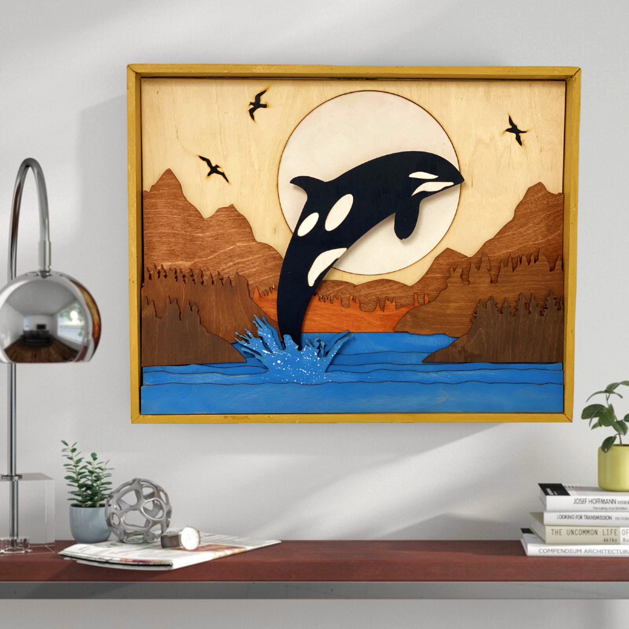 WALL ART WHALE JUMPING FROM THE WATER