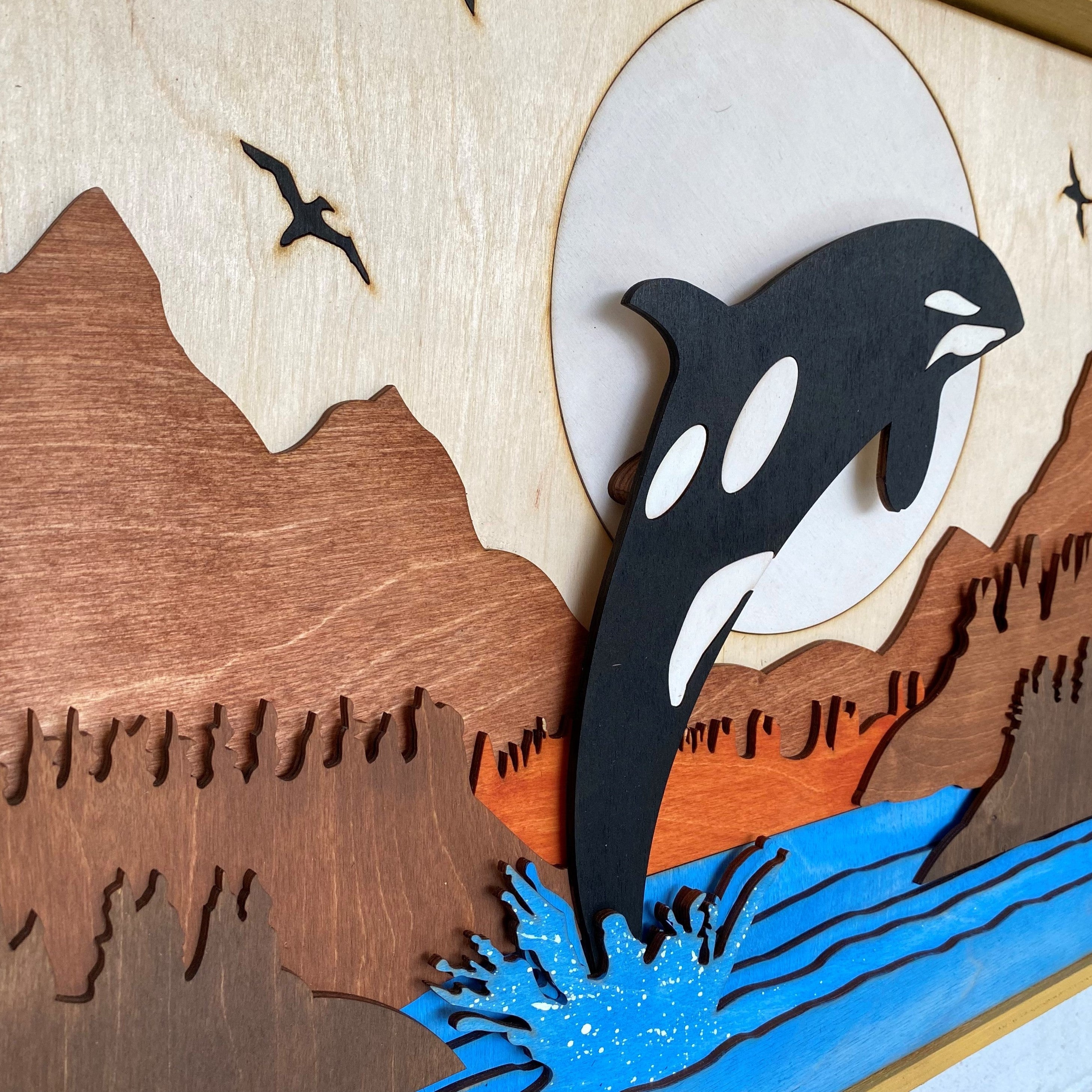 WALL ART WHALE JUMPING FROM THE WATER