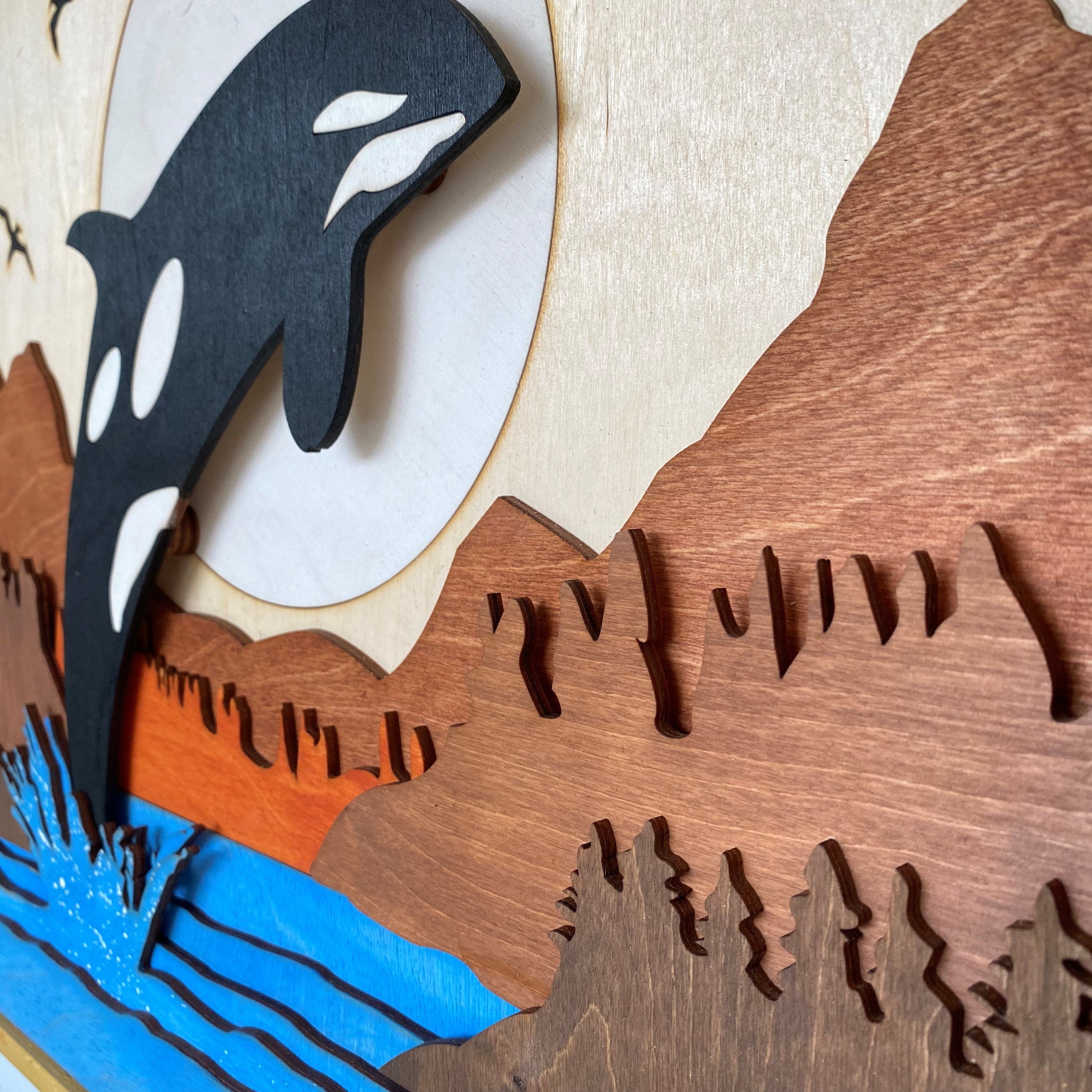 WALL ART WHALE JUMPING FROM THE WATER