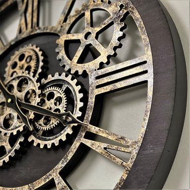 WALL CLOCK 24 INCH VINTAGE BLACK