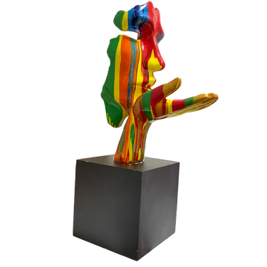 RÉSINE SCULPTURE VISAGE HUMAIN ABSTRAIT