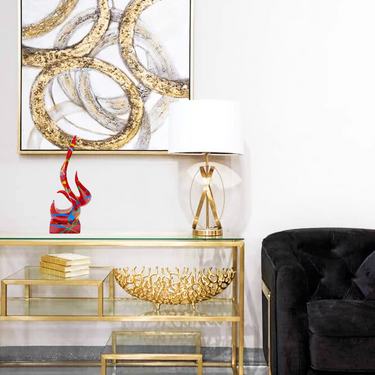 SCULPTURE EN RÉSINE FLAMME ABSTRAITE COLORÉE