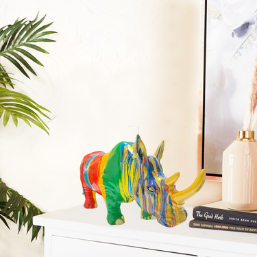 SCULPTURE EN RÉSINE RHINOCERUS