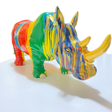 SCULPTURE EN RÉSINE RHINOCERUS